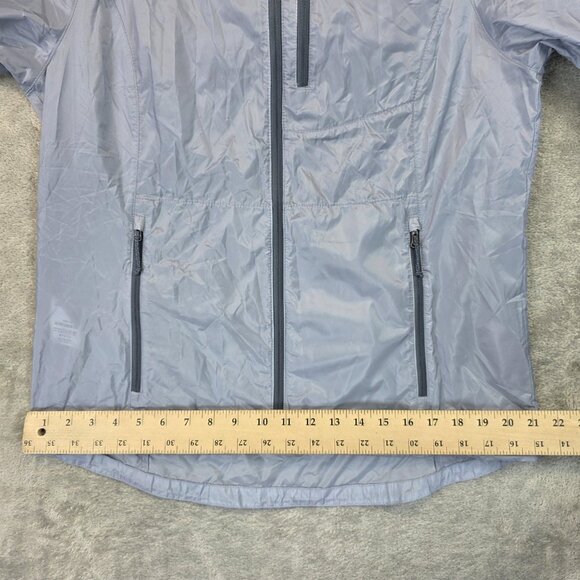 Eddie Bauer Jacket Womens Medium Light Blue Hooded Windbreaker Rain Shell Coat - Picture 6 of 15